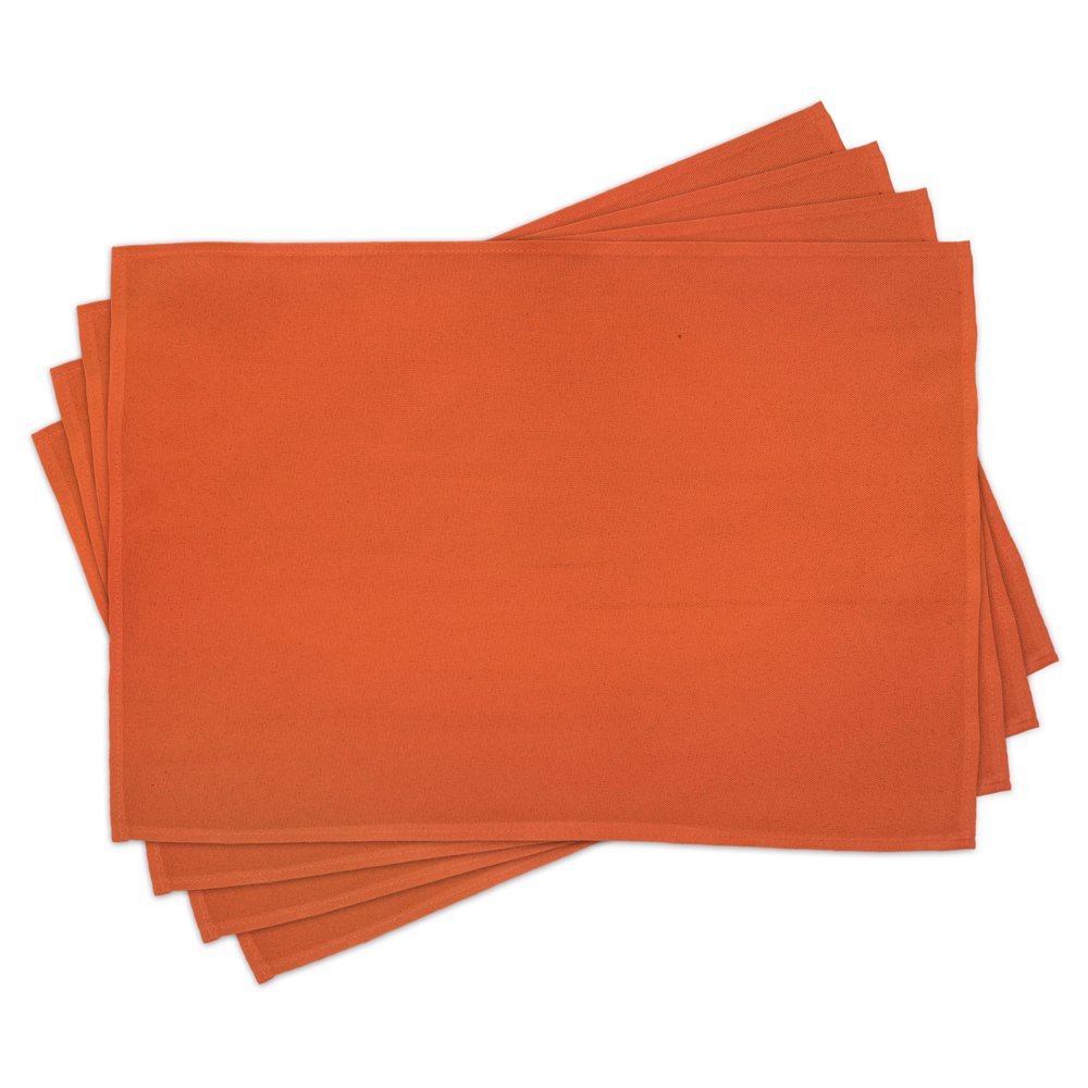 Orange Placemats Set of 4 Plain Background Illustration with Warm Hot