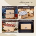 thumbnail image 5 of Wine Glass Storage Box with Dividers, Holds 12 Glasses up to 3.75-in & 4.25-in Wide, Quilted Microfiber Stemware Storage Case with Carry Handles, Ideal for White Wine Glasses, 2 Pack, 5 of 8