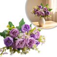 thumbnail image 2 of Artificial Flowers Peonies Rose Flowers Lifelike Bouquet, No Fade Flowers for Wedding Tables Centerpiece Decor, 2 of 8
