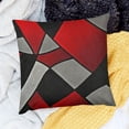 thumbnail image 2 of Patifu Decorative Pillows for Couch Red and Black,  Black Red Pillow Covers Set Outdoor Abstract Throw Pillowcase Geometric Square Cushion Cases with Zipper for Sofa Bed Couch Living Room 12x12in, 2 of 5