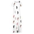 thumbnail image 5 of Vestido de Manga Corta para Mujeres Sexy Impreso Cuello en V Vestido Largo Delgado, Moda de las Señoras para la Primavera Y el Verano, 5 of 5