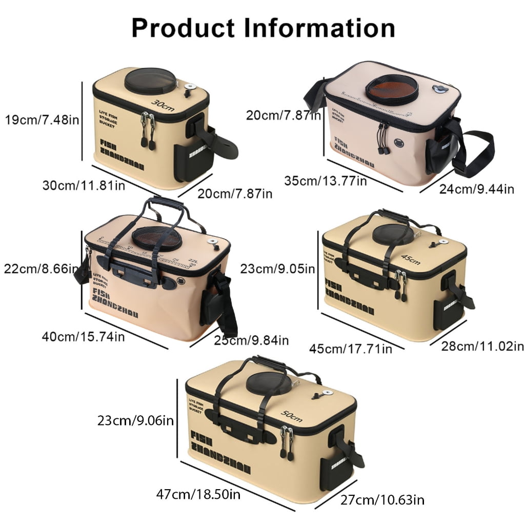 Fishing Tackle Box Water Bucket Foldable EVA Folding Fish Bucket with Handle