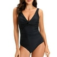 thumbnail image 1 of Maillots de Bain une Pièce pour Femmes, Maillot Froncé à Torsade devant, Contrôle du Ventre, Monokini, 1 of 7