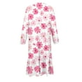 thumbnail image 4 of Zylanna Girls Long-Sleeve Tiered Maxi Dress, Spring Fall Soft Pockets Design Floral Girls' Casual Dresses Pink Size 6, 4 of 6