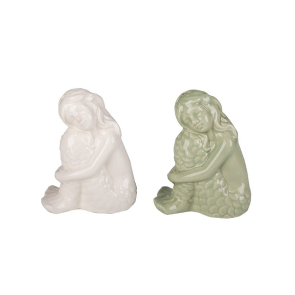 Ceramic Mermaid 2-Piece Salt & Pepper Set 3.55"