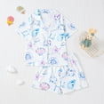 thumbnail image 3 of Einccm Girls 2-Piece Pajama Set, Long Sleeve Top and Short Pants with Button-Down Collar and Cute Print, Soft Polyester Comfort Fit for Casual Daily Wear, Ages 4-7 Years, 3 of 9