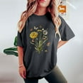 thumbnail image 4 of gbyLJF Women Short Sleeve Tops 2024 Summer Plus Size Printed Drop Shoulder Tee Loose Cotton Crew Neck T Shirts Dark Gray M, 4 of 7