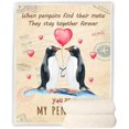 thumbnail image 4 of Gifts for Her or Him, Blanket,Gift for Wife, Husband Boyfriend or Girlfriend.Romantic Wedding Birthday Christmas Valentine's Healing Thoughts Blanket (zjm160,50"x 60"), 4 of 5