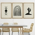 thumbnail image 3 of PixonSign Framed Canvas Print Wall Art Set Minimal Moon Phase Cactus Desert Collage Abstract Shapes Illustrations Modern Art Boho Decorative for Living Room, Bedroom, Office - 16"x24"x3 NATURAL, 3 of 5