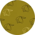 thumbnail image 1 of Ahgly Company Machine Washable Indoor Round Transitional Dark Yellow Green Area Rugs, 6' Round, 1 of 7