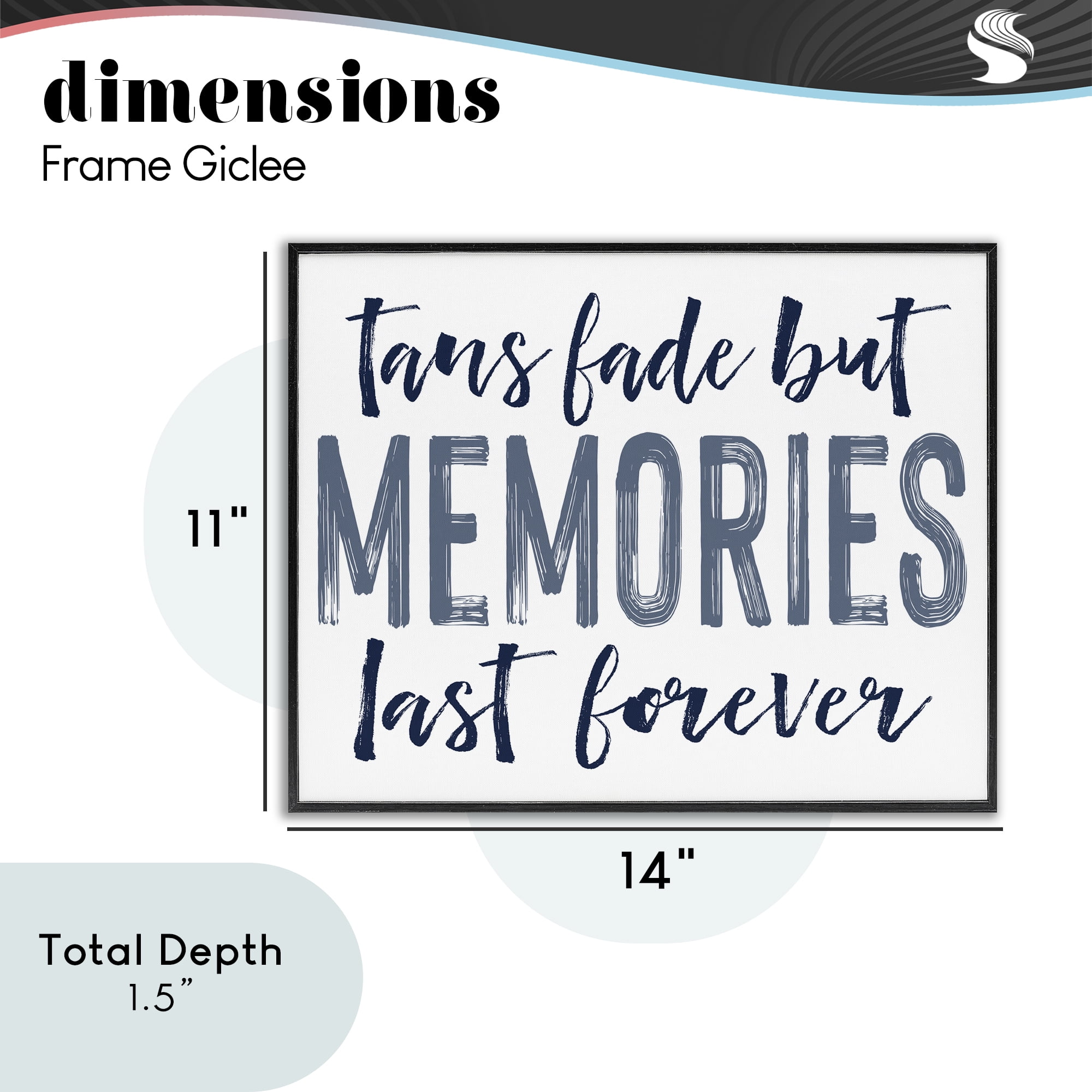 Summer Memories Last Forever Black Framed Giclee Art, design by Lettered and Lined