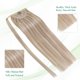 thumbnail image 3 of Extensiones de cabello humano rubio Easyouth con forma de cola de caballo, 80 g, 40 cm, 3 of 9