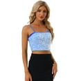 thumbnail image 1 of Disfraz de navidad Camisola de terciopelo con tirantes finos y lentejuelas brillantes para mujer Azul Claro S, 1 of 6