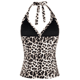 thumbnail image 3 of Mycoco Women's Halter Swim Top V Neck Swimwear Front Shirred Tankini Top, 3 of 5