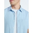 thumbnail image 4 of Free Assembly Men's Button Front Seersucker Shirt with Short Sleeves, Sizes S-3XL, 4 of 5