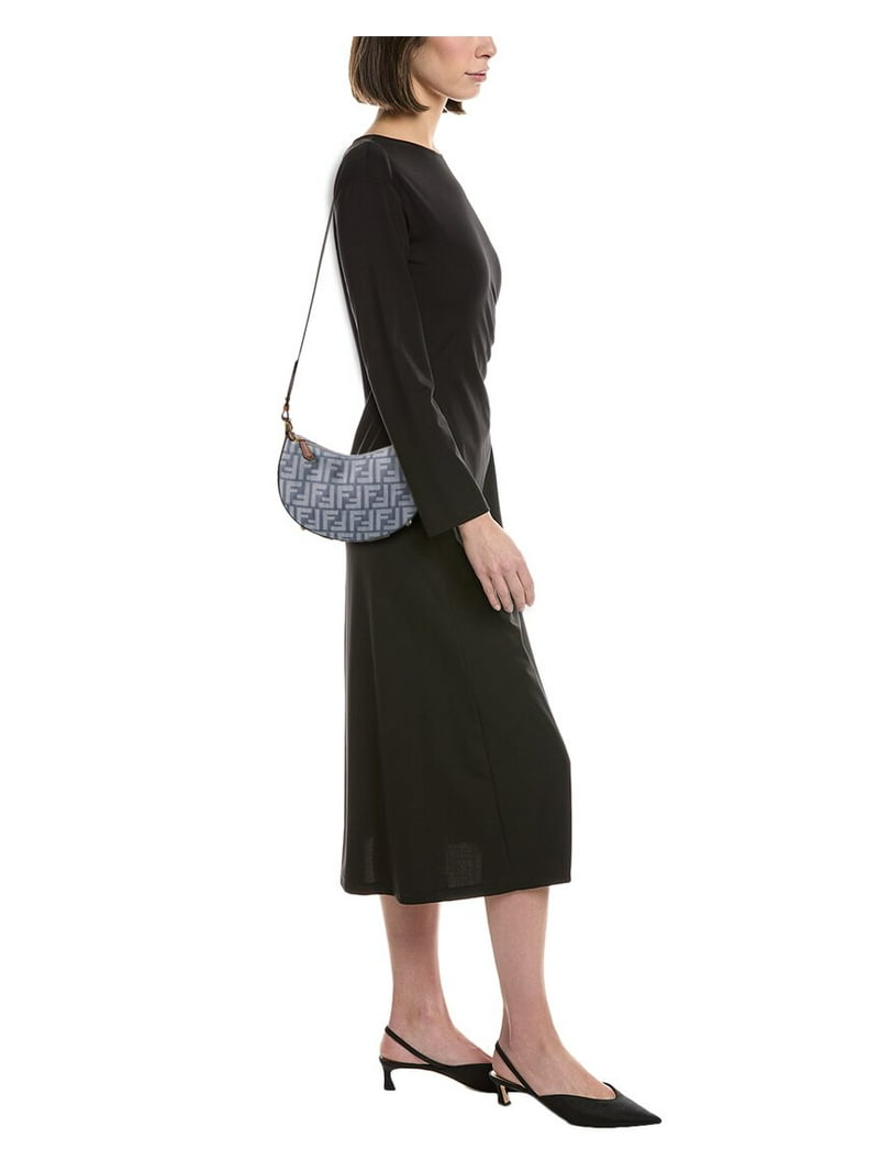 FENDI Fendigraphy Mini FF Denim & Leather Hobo Bag - Walmart.com