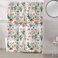 thumbnail image 5 of Fabric Shower Curtain, Rustic Vintage Wood Grain Board Brown Mushroom Spring Floral Summer Plant Leaves Shower Curtains with 12 Hooks Waterproof Machine Washable Bath Curtains for Bathroom,72 x 96in, 5 of 6