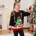 thumbnail image 5 of Joyfy Light Up Ugly Christmas Sweater with LED Christmas Tree, Black Holiday Pullover for Women, Men and Kids, 3 Light Modes, Funny Christmas Party Outfit for Family Photos, Winter Events and Gifts, 5 of 7