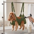 thumbnail image 5 of Dog Grooming Hammock, Dog Hanging Harness for Nail Trimming Doorframe, Pet Holder Restraint for Clipping Nails, Ear & Eye Cleaning, Medicine at Home (Green, Medium), 5 of 6