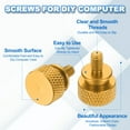 thumbnail image 4 of 12 Pcs M4*0.7 Knurled Thumb Screw Computer Case Threaded Hand Tighten Screws for PC Case, Gold, 4 of 7
