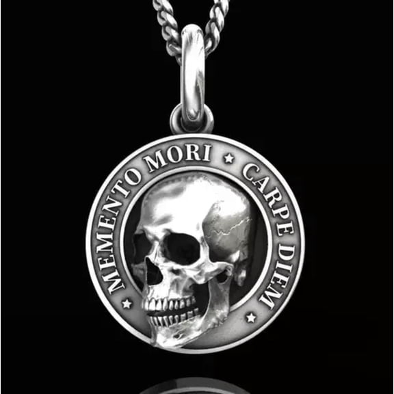 QQTDFG Gothic 925 Silver Skull Necklace Punk Women Men Party Band Jewelry Gift-#1