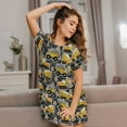 thumbnail image 3 of Fuzoiu Excavator At Work Print Women Nightgowns, Soft Comfy Lightweight Short Sleeves Sleepwear,Crew Neck Loungewear, 3 of 6