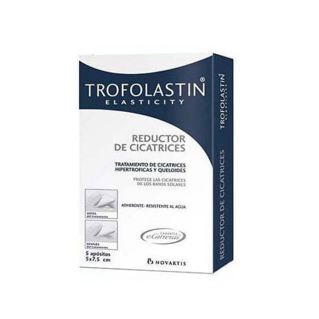 Reductor de cicatrices Trofolastin para cicatrices, 5 x 7,5 cm, 5 unidades