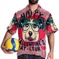 thumbnail image 4 of Valentine's Day Font Men's Short Sleeve Printed Button Down Hawaiian Beach Shirts, 4 of 6