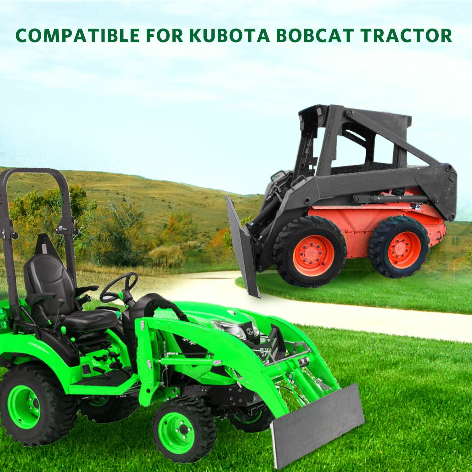 RVNI Tractors Attachments 1/4" Skid Steer Mount Plate Adapter Loader Thick Steel Tractors Bucket Quick Attach Plate