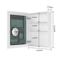 thumbnail image 3 of 20 Inch W x 26 Inch H Surface Frameless Mirror Medicine Cabinet, Beveled Mirror Edges Bathroom Medicine Cabinet, Left opening door, 3 of 9