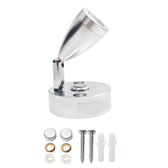 Foco Led Luz De Lectura Luz Interior Blanca Cálida/ Fría Punto Interior Aleación De Aluminio Lámpara De Pared Plateada Lámpara De Pared Pequeña Ajustable Duradera Plateada Para Barco Yate Autocaravana Vogacara HA026732-01