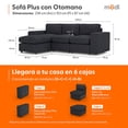 thumbnail image 2 of Sofá Seccional Modular Adapti 3 Plazas Reposabrzo Ancho + Otomano Gris Carbón, 2 of 9