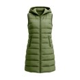 thumbnail image 4 of Yutgune Women's Long Hooded Puffer Vest Zip Up Sleeveless Quilted Jacket with Zipper Pockets, 4 of 8