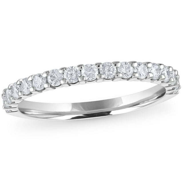 Round Cut Semi Eternity Diamond Band in 14K Gold