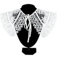 thumbnail image 1 of Cuello de encaje blanco, cuello falso de encaje para mujer, hueco, desmontable, tela de flores, bordado falso, apliques de cuello, parches, solapa de camisa, 1 of 9