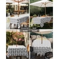 thumbnail image 5 of Outdoor Tablecloth with Umbrella Hole and Zipper Herringbone Pattern Square Tablecloths 54x54 Inch Waterproof Table Cloths Vintage Yellow Ombre Grey Patio Table Cover for Picnic BBQS Party, 5 of 7