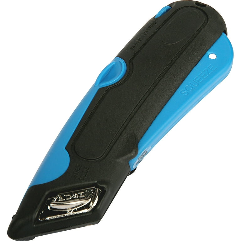 Cosco EasyCut Box Carton Cutter, Self-Retracting Knife Blade- Blue