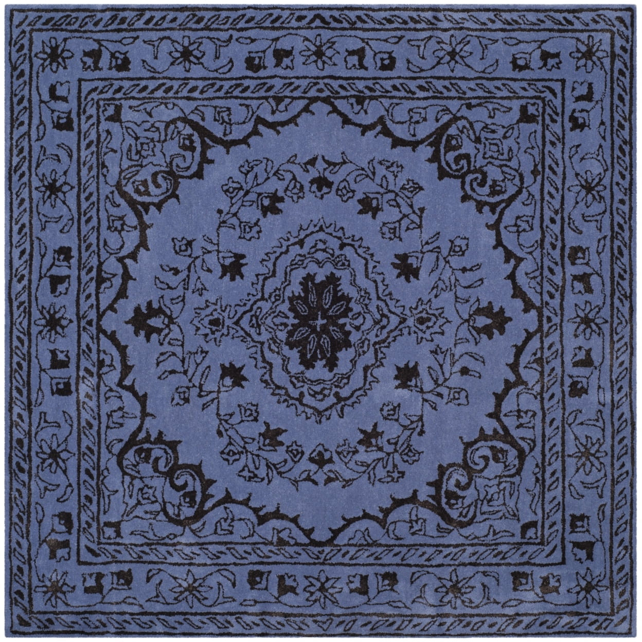 SAFAVIEH Glamour Gaia Floral Bordered Wool Area Rug, Purple, 5' x 8'