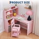 thumbnail image 4 of Para niños' de esquina escritorio y chair set con estante y cloth cajón suitable para ages 3 to 8, 4 of 7