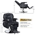 thumbnail image 2 of BarberPub Hydraulic Barber Chair Salon, Faux Leather Beauty Chair Spa Styling Equipment Black 8702, 2 of 8