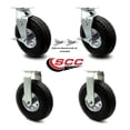 thumbnail image 2 of 10 Inch Black Pneumatic Wheel Caster Set 2 Swivel with Brake Swivel Lock 2 Rigid, 2 of 2