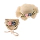 thumbnail image 2 of Sombrero de sol para niños, bolso de mano tejido de verano, regalo de cumpleaños, bolso de hombro para niñas beige, 2 of 9