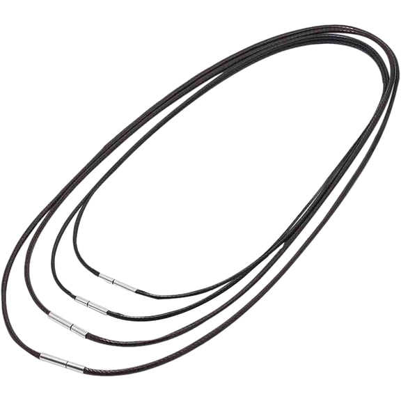 4PCS Leather Necklace Cord Set, 40cm, 50cm, 60cm, 70cm Adjustable Leather Cord Necklaces for Men & Women, Black Rope Necklace for DIY Jewellery Making