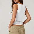 thumbnail image 4 of Vmvidoty Summer Women Tank Top Square Neck Sleeveless Basic Tight T Shirts White S, 4 of 5