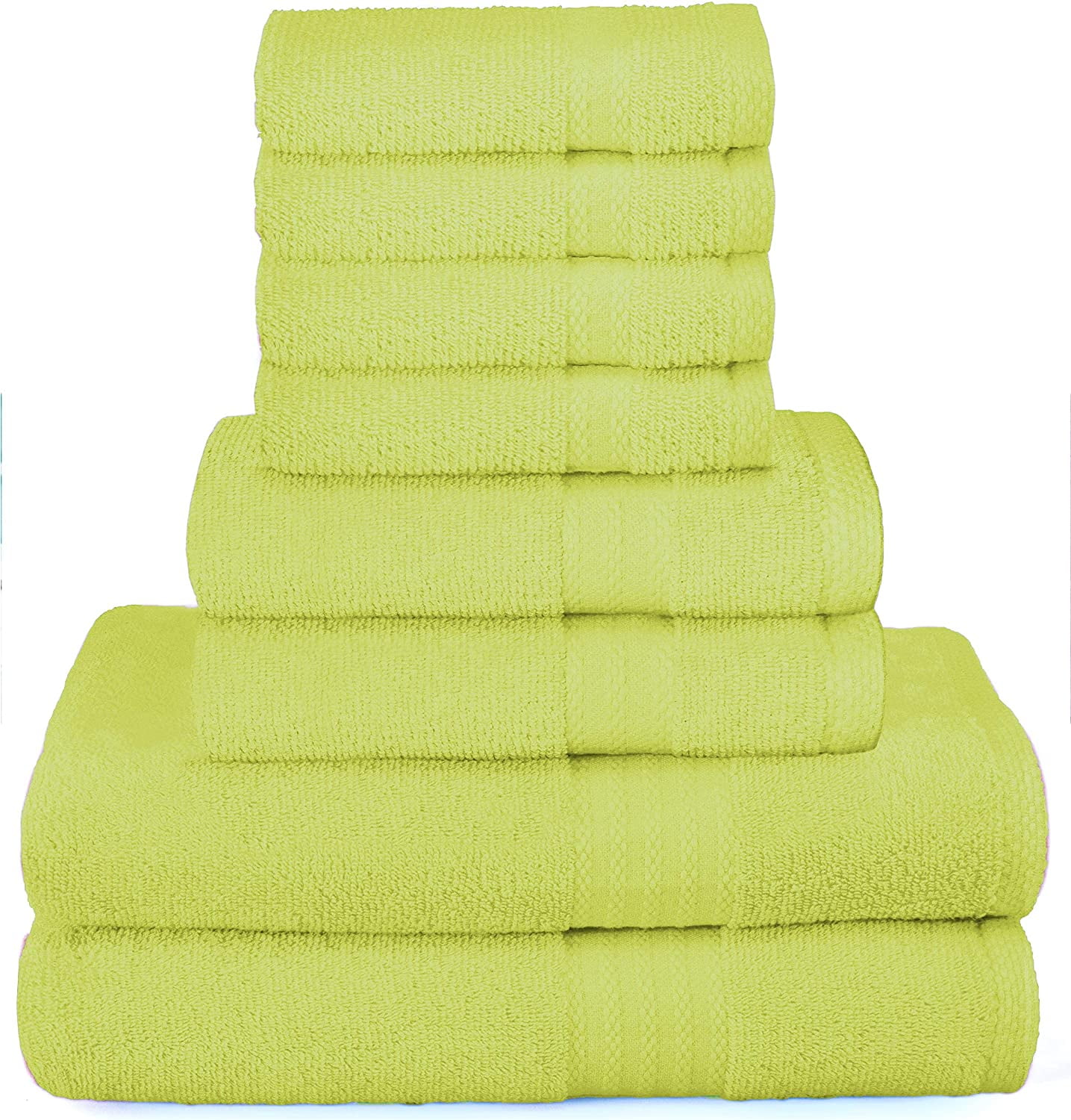 GLAMBURG Ultra Soft 8Piece Towel Set 100 Pure Ringspun Cotton