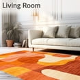 thumbnail image 2 of ODIKA 3'x5' Machine Washable Non-Slip Area Rug, Waterproof with Warm Sunset Orange Tones and Abstract Lines High Traffic Rug, Orange, 61812, 2 of 7