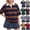 Brown, variant on HAJWOH Women's Rugby Shirt Striped Polo T-Shirts Back To School Short Sleeve Lapel Collar Tee Summer School Uniform
