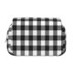 thumbnail image 2 of Disketp Black White Plaid Estuche de Lápices de Doble Capa con Tapa Abatible y Cremallera, Organizador Escolar para Adolescentes y Adultos, 2 of 7