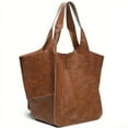 thumbnail image 1 of Large Capacity Tote Bag, Retro Style Faux Leather Handbag With Front Pocket For Work & Travel, 1 of 5