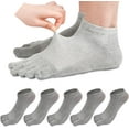 thumbnail image 3 of 5 Pairs Men's Toe Socks Cotton Low Cut, Breathable 5 Finger Socks for Men, 3 of 8
